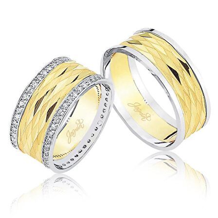 Taşlı Altın Alyans 2204-2