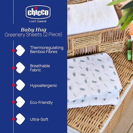 Çarşaf Bambu Set İki Parça Baby Hug Greenery