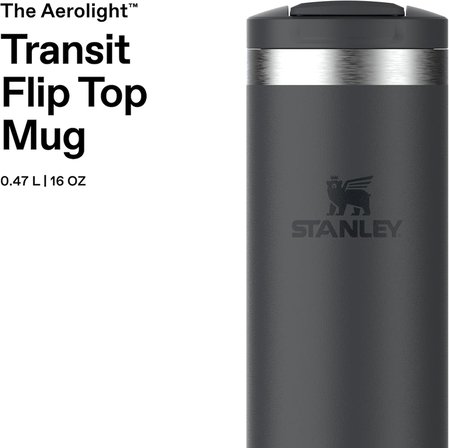 The Transit FlipTop Mug Termos Bardak, 0.47 L, Siyah 2.0