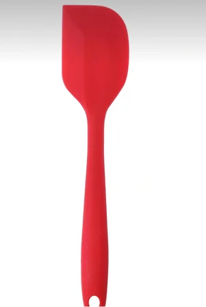 Bybirgül_PinkRose 3 Adet Isıya Dayanıklı Yanmaz Yapışmaz Silikon Yassı Spatula Hamur Sıyırıcı  Set Kırmızı 