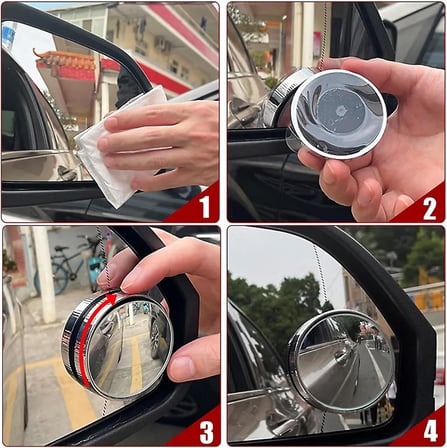FR-404 Vantuzlu Oto Kör Nokta Aynası Ayarlanabilir Tak-çıkar Dönerli Prizmatik 360 Derece Krom Çerçeveli
