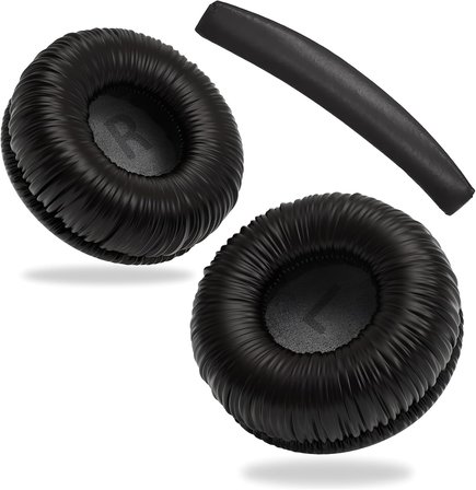 JBL için Tune 250 450BT 460BT 500 500BT 510BT 520BT 560BT 600BT 600BTNC 660NC Modelleri İle Uyumlu Yumuşak ve Rahat Kulaklık Pedi ve Kafa Yastığı (Siyah, Kulaklık Pedi + Kafa Yastığı)