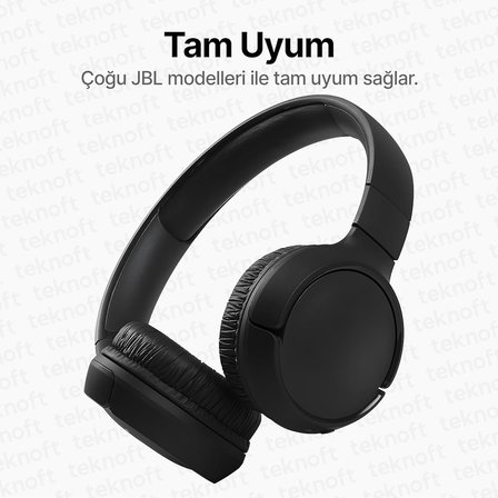JBL için Tune 250 450BT 460BT 500 500BT 510BT 520BT 560BT 600BT 600BTNC 660NC Modelleri İle Uyumlu Yumuşak ve Rahat Kulaklık Pedi ve Kafa Yastığı (Siyah, Kulaklık Pedi + Kafa Yastığı)