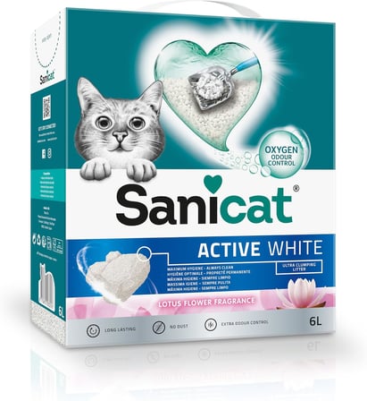 Sanicat Active White Lotus Çiçeği Topaklanan Kedi Kumu 6L