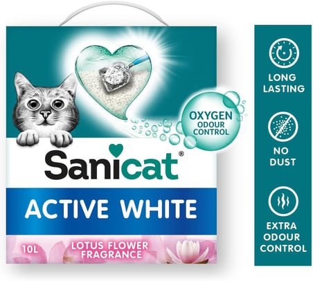 Sanicat Active White Lotus Çiçeği Topaklanan Kedi Kumu 6L