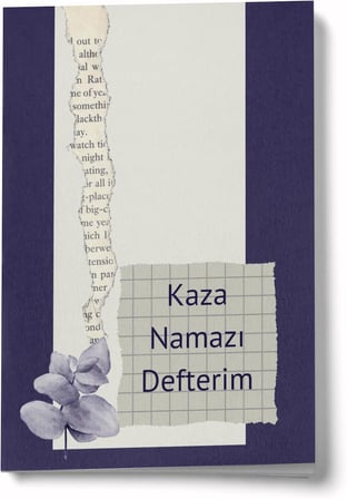 Kaza Namazı Defterim, İslami Namaz Takip Defteri, Çizgili Tasarım, Çiçek Desenli