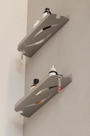 2 ADET Paslanmaz Çelik İnoks Banyo Şampuan Rafı, Yapışkanlı ve Vidalı Duş İçi Düzenleyici Askılık