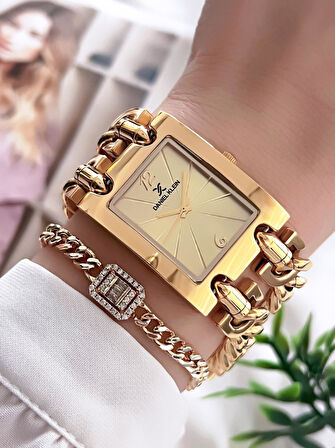 Daniel Klein Çelik Kordon 3 Atm Suya Dayanıklı Özel Tasarım Kadın Kol Saat+Bileklik VS.BLKT.0102