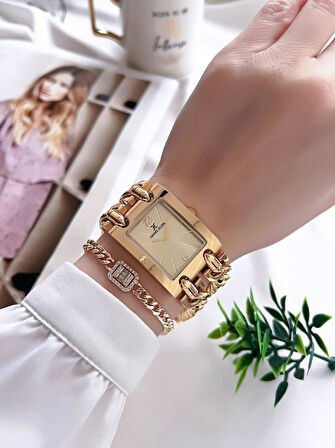 Daniel Klein Çelik Kordon 3 Atm Suya Dayanıklı Özel Tasarım Kadın Kol Saat+Bileklik VS.BLKT.0102