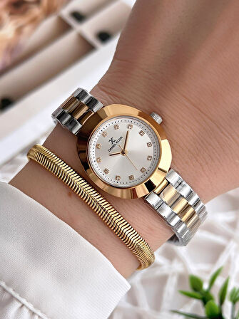 Daniel Klein Çelik Kordon 3 Atm Suya Dayanıklı Özel Tasarım Kadın Kol Saat+Bileklik VS.BLKT.0214