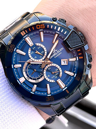 Takvimli İç Fonksiyonlar Aktif Çelik Kordon 30 Mt Suya Dayanıklı Erkek Kol Saati VS.BLKT.0467