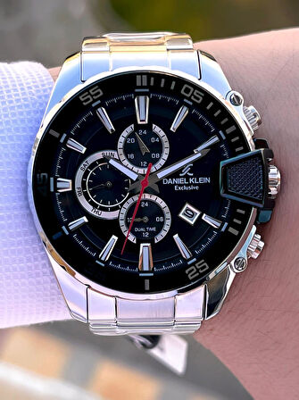 Takvimli İç Fonksiyonlar Aktif Çelik Kordon 30 Mt Suya Dayanıklı Erkek Kol Saati VS.BLKT.0468