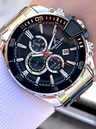 Takvimli İç Fonksiyonlar Aktif Çelik Kordon 30 Mt Suya Dayanıklı Erkek Kol Saati VS.BLKT.0468