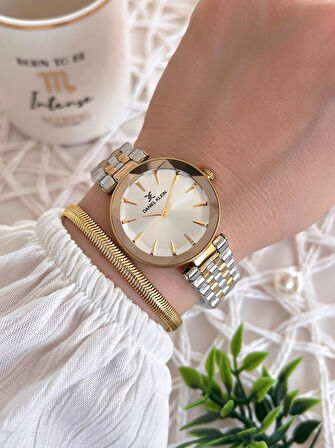 Daniel Klein Çelik Kordon 3 Atm Suya Dayanıklı Özel Tasarım Kadın Kol Saat+Bileklik VS.BLKT.0484