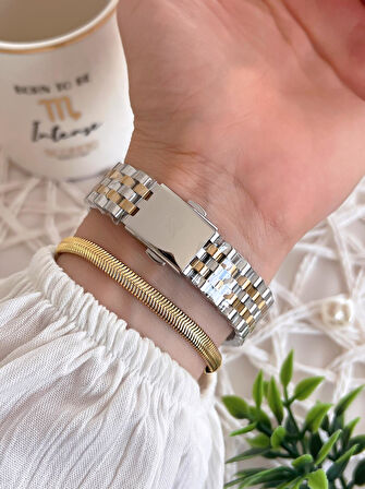 Daniel Klein Çelik Kordon 3 Atm Suya Dayanıklı Özel Tasarım Kadın Kol Saat+Bileklik VS.BLKT.0484