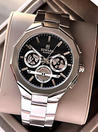 Reward Çelik Kordon İç Fonksiyonlar Aktif 5 Atm Suya Dayanıklı Erkek Kol Saati VS.BLKT.0513