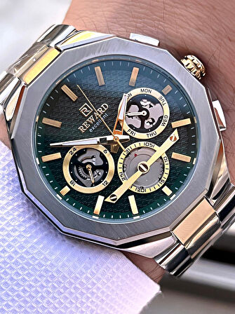 Reward Çelik Kordon Otomatik 5 Atm Suya Dayanıklı Erkek Kol Saati VS.BLKT.0516