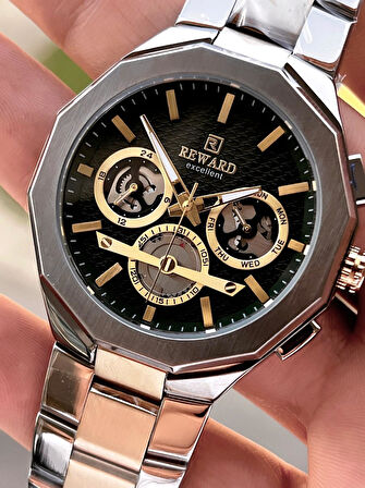 Reward Çelik Kordon Otomatik 5 Atm Suya Dayanıklı Erkek Kol Saati VS.BLKT.0516