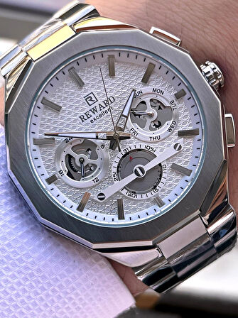 Reward Çelik Kordon Otomatik 5 Atm Suya Dayanıklı Erkek Kol Saati VS.BLKT.0517