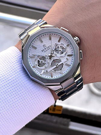 Reward Çelik Kordon Otomatik 5 Atm Suya Dayanıklı Erkek Kol Saati VS.BLKT.0517