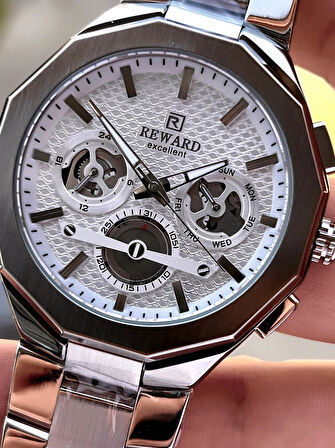 Reward Çelik Kordon Otomatik 5 Atm Suya Dayanıklı Erkek Kol Saati VS.BLKT.0517