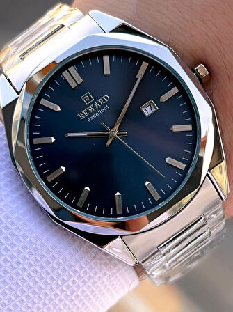 Reward Çelik Kordon Takvim Özellikli 5 Atm Suya Dayanıklı Erkek Kol Saati VS.BLKT.0520