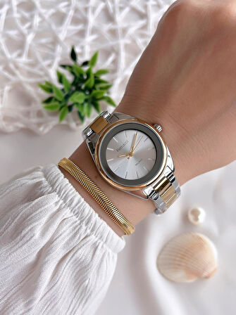 Ferrucci Kadın Kol Saati+Bileklik Özel Seri Çelik Kordon Kararma Renk Atma Yapmaz VS.BLKT.0522