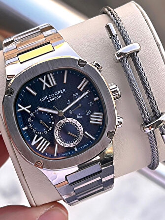 Lee Cooper İtalyan Bileklik Setli 2 Yıl Garantili Suya Dayanıklı Çelik Kordon Renk Atma Yapmaz VS.BLKT.0543