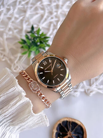 Lee Cooper Çelik Kordonlu 3 Atm Suya Dayanıklı Kadın Kol Saati VS.BLKT.0555