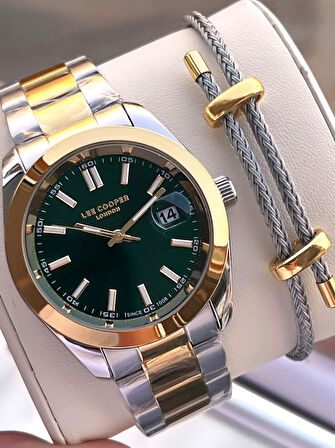 Lee Cooper İtalyan Bileklik Setli 2 Yıl Garantili Suya Dayanıklı Çelik Kordon Renk Atma Yapmaz VS.BLKT.0558