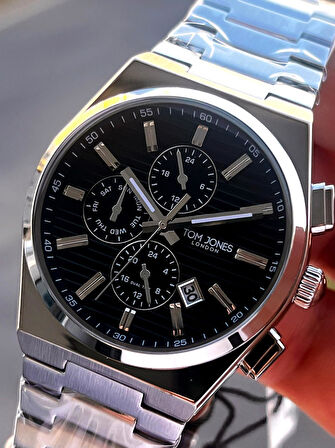 Tom Jones 3 Atm Suya Dayanıklı Çelik Kordon (Kararmaz Renk Atmaz) Erkek Kol Saati VS.BLKT.0561