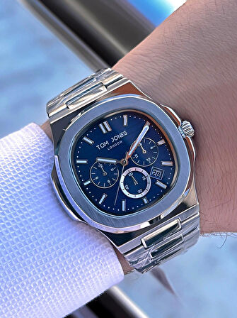 Tom Jones 3 Atm Suya Dayanıklı Çelik Kordon (Kararmaz Renk Atmaz) Erkek Kol Saati VS.BLKT.0563