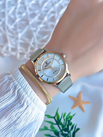 Daniel Klein Çelik Kordon 3 Atm Suya Dayanıklı Özel Tasarım Kadın Kol Saat+Bileklik VS.BLKT.0595