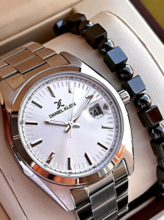 Daniel Klein Klasik Erkek Kol Saati Çelik Kordon 3 ATM Suya Dayanıklı Bileklik Hediyeli VS.BLKT.0607