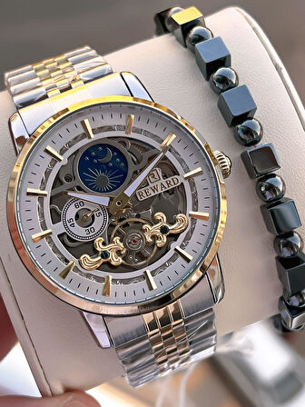 Reward Otomatik Çelik Kordon 5 Atm Suya Dayanıklı Erkek Kol Saati VS.BLKT.0608