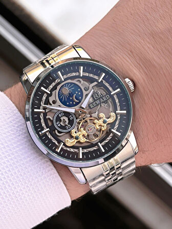 Reward Otomatik Çelik Kordon 5 Atm Suya Dayanıklı Erkek Kol Saati VS.BLKT.0610