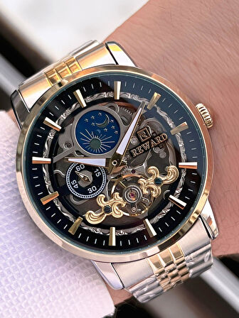 Reward Otomatik Çelik Kordon 5 Atm Suya Dayanıklı Erkek Kol Saati VS.BLKT.0611