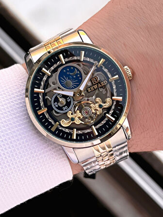 Reward Otomatik Çelik Kordon 5 Atm Suya Dayanıklı Erkek Kol Saati VS.BLKT.0611