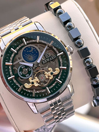 Reward Otomatik Çelik Kordon 5 Atm Suya Dayanıklı Erkek Kol Saati VS.BLKT.0613