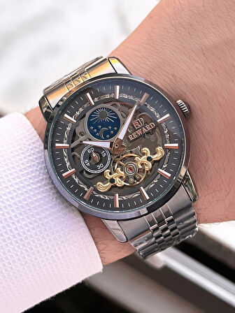 Reward Otomatik Çelik Kordon 5 Atm Suya Dayanıklı Erkek Kol Saati VS.BLKT.0614