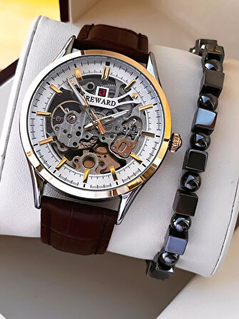 Reward Otomatik Deri Kordon 5 Atm Suya Dayanıklı Erkek Kol Saati VS.BLKT.0617