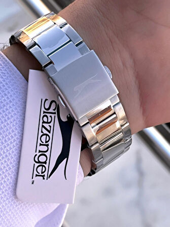 Slazenger Çelik Kordon İç Fonksiyonları Aktif 5 Atm Su Geçirmez Erkek Kol Saati VS.BLKT.0621