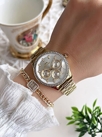 Slazenger Yeni Sezon Elite Model 50 Mt Suya Dayanıklı Bileklik Hediyeli Kadın Kol Saati VS.BLKT.0625