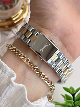 Slazenger Yeni Sezon Elite Model 50 Mt Suya Dayanıklı Bileklik Hediyeli Kadın Kol Saati VS.BLKT.0626