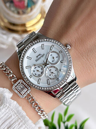 Slazenger Yeni Sezon Elite Model 50 Mt Suya Dayanıklı Bileklik Hediyeli Kadın Kol Saati VS.BLKT.0627