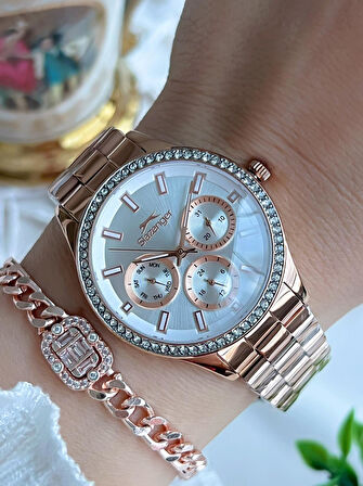 Slazenger Yeni Sezon Elite Model 50 Mt Suya Dayanıklı Bileklik Hediyeli Kadın Kol Saati VS.BLKT.0628