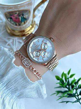 Slazenger Yeni Sezon Elite Model 50 Mt Suya Dayanıklı Bileklik Hediyeli Kadın Kol Saati VS.BLKT.0628