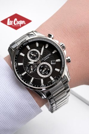 Lee Cooper Erkek Kol Saati 50 Mt Suya Dayanıklı Çelik Kordon Bileklik Hediyeli VS.BLKT.0913
