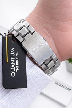 Quantum 10 ATM Suya Dayanıklı+ Bileklik Hediyeli Komple Çelik Erkek Kol Saati VS.BLKT.0930