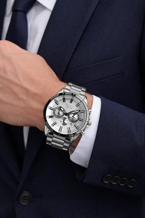 Ferrucci İç Fonksiyonları Aktif 30mt Suya Dayanıklı Çelik Kordon + Bileklik Hediyeli Erkek Kol Saati VS.BLKT.0961